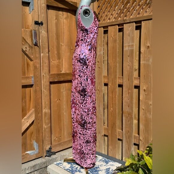 🆕 SIMKHAI 🧿 NWOT Bex Sequined Embellished Maxi Dress, Sorbet Pink - Sz US 6 - Picture 8 of 13